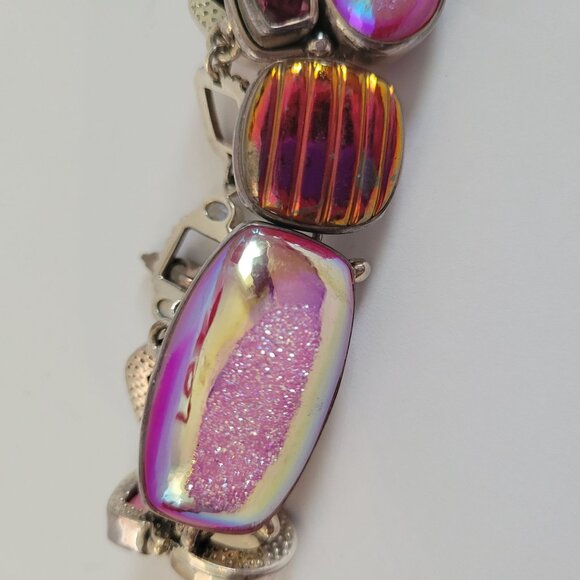 Handcrafted AKR Amy Kahn Russell Sterling Silver Multicolor Gemstone Bracelet - Picture 3 of 8